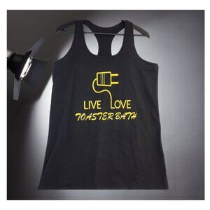 Black Razor Back Tank Top with Yellow Graphic, 3XL